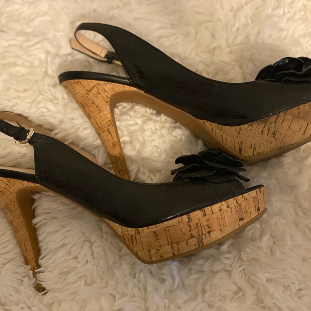 Nine West platform sling back heels